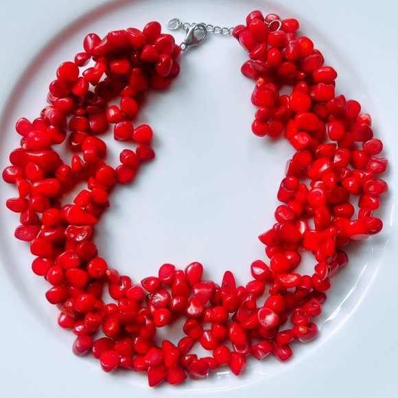 VTG Signed Lucas Lameth LUC Natural Untreated Coral 4 Strand Sterling Necklace - Picture 1 of 10